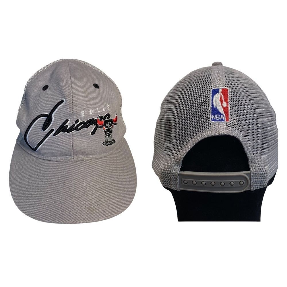 Vintage NBA Hardwood Classics Chicago Bulls Windy City Snapback Cap Hat Gray